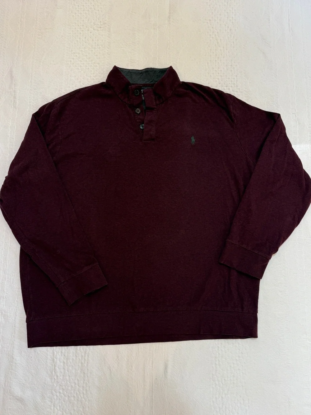 Polo Ralph Lauren Long Sleeve Button Pullover XXL 2XL Men’s Wine